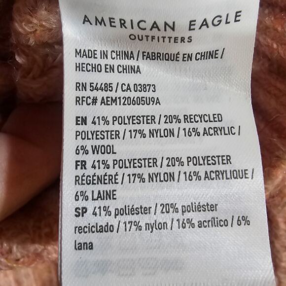 American Eagle Chenille Ribbed Knit Sweater Dusty Rose/Mauve Size XL - Picture 4 of 5